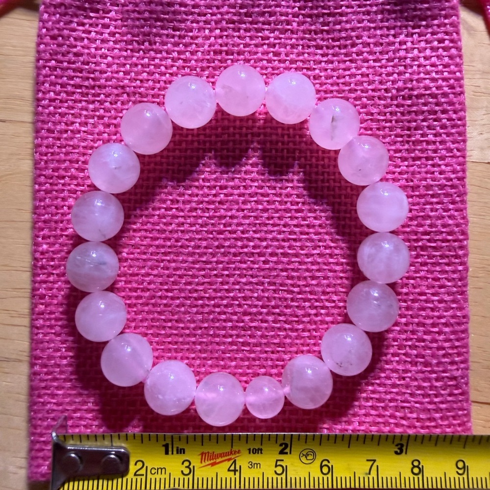 Set of 2 Natural Rose Quartz Bracelets.. - Picture 3 of 4